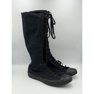 Converse Knee High Lace Up Zip Black Unisex M13 W15 Punk Emo Skater Goth NEW